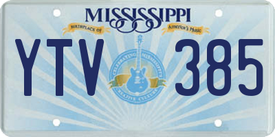 MS license plate YTV385