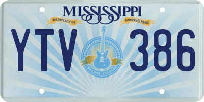 MS license plate YTV386