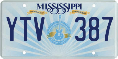 MS license plate YTV387