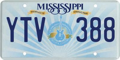 MS license plate YTV388