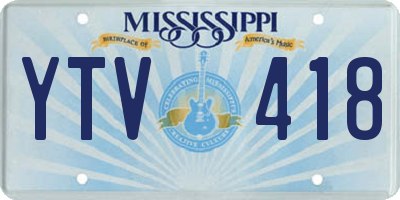 MS license plate YTV418