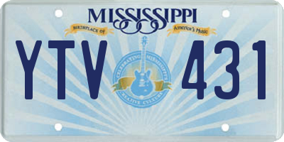 MS license plate YTV431