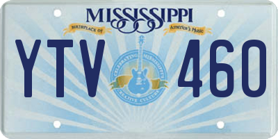 MS license plate YTV460