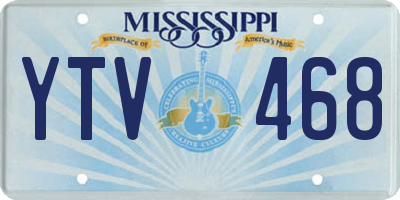 MS license plate YTV468