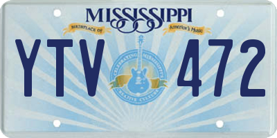 MS license plate YTV472