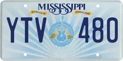 MS license plate YTV480