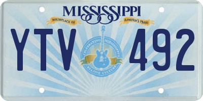MS license plate YTV492