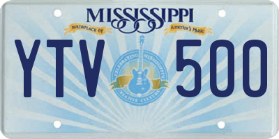 MS license plate YTV500