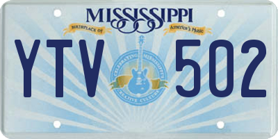 MS license plate YTV502