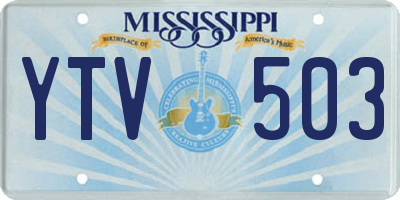 MS license plate YTV503