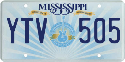 MS license plate YTV505