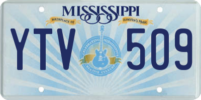 MS license plate YTV509