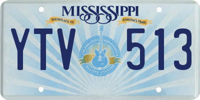 MS license plate YTV513