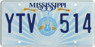 MS license plate YTV514
