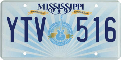 MS license plate YTV516