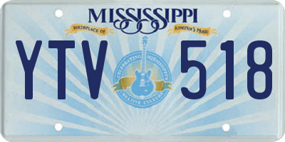 MS license plate YTV518