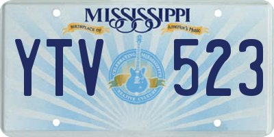 MS license plate YTV523