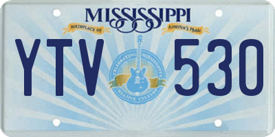 MS license plate YTV530