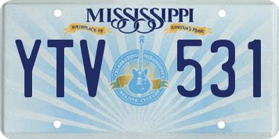 MS license plate YTV531
