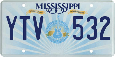 MS license plate YTV532