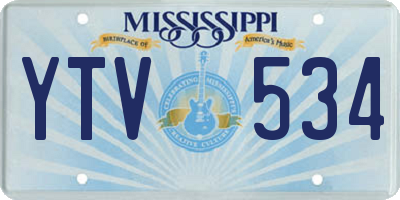 MS license plate YTV534