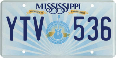 MS license plate YTV536