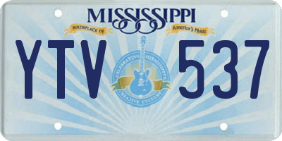 MS license plate YTV537