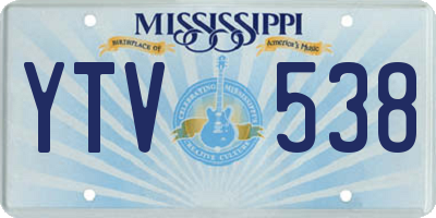 MS license plate YTV538