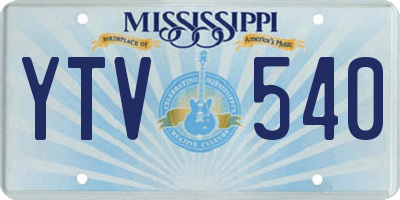 MS license plate YTV540