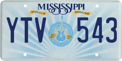 MS license plate YTV543