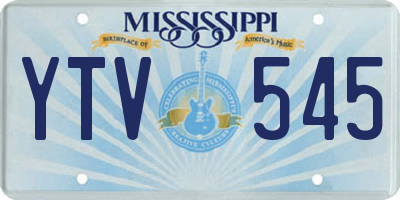 MS license plate YTV545