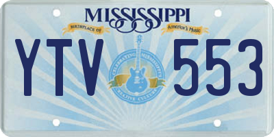 MS license plate YTV553
