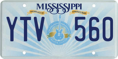 MS license plate YTV560