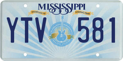 MS license plate YTV581