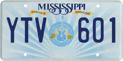 MS license plate YTV601