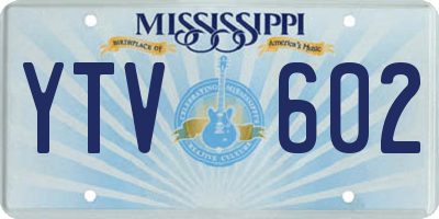 MS license plate YTV602