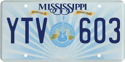 MS license plate YTV603
