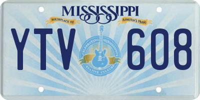 MS license plate YTV608