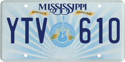 MS license plate YTV610