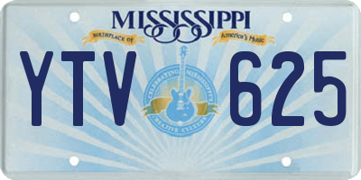 MS license plate YTV625