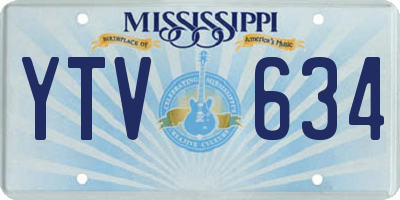 MS license plate YTV634