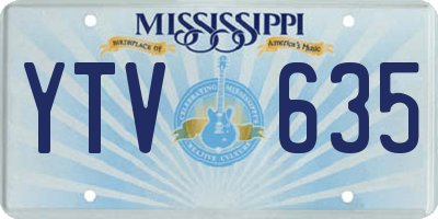 MS license plate YTV635