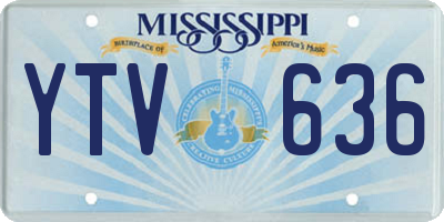 MS license plate YTV636