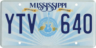 MS license plate YTV640
