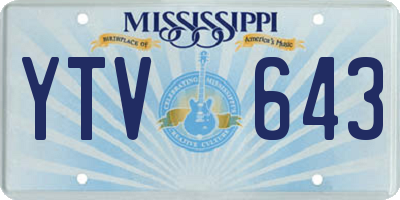 MS license plate YTV643