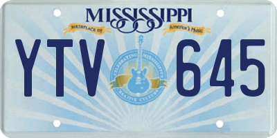 MS license plate YTV645