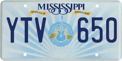 MS license plate YTV650