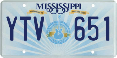 MS license plate YTV651