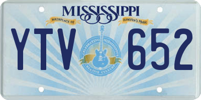 MS license plate YTV652