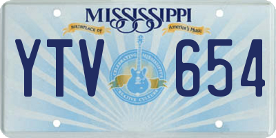 MS license plate YTV654